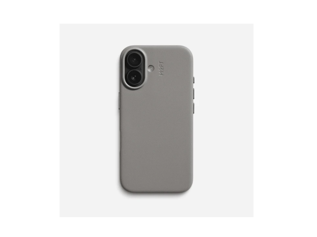 حافظة MOFT Snap Case MOVAS لهاتف iPhone 16، حافظة هاتف من الجلد النباتي الفاخر مع MagSafe - رمادي بني حافظة MOFT Snap Case MOVAS لهاتف iPhone 16، حافظة هاتف من الجلد النباتي الفاخر مع MagSafe - رمادي بني